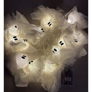 Pottery Barn Lit Ghosts String Lights NEW Open Box Halloween